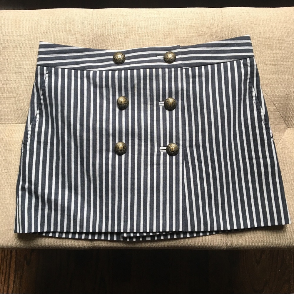BCBGMaxazria Navy and Gray Striped Mini SZ 0